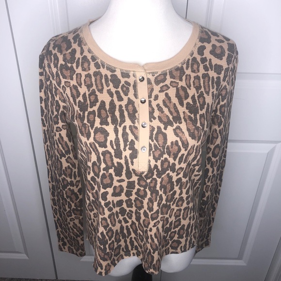 New Splendid Long Sleeve Animal Print Shirt XS - Picture 1 of 8